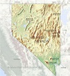 Physical map of Nevada