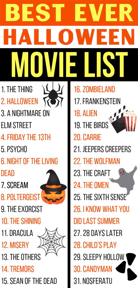 Days Of Halloween Horror Movie Marathon List Printable Images And Photos Finder