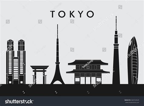 Tokyo City Skyline Vector Illustration Silhouette Design Vector Great