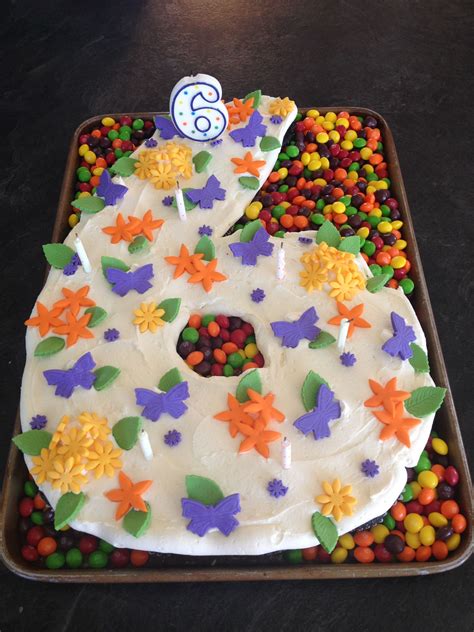 Number 6 Cupcake Birthday Cake With Fondant Butterflies Birthday