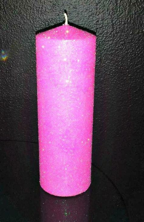 Sparkling Glitter Pillar Candle Unscented Candles Home