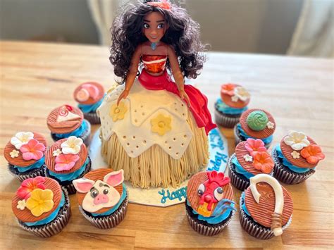 Moana Cake Doll Cake Doll Birthday Cake Princess Cupcake Toppers