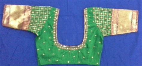 Rawsilk Blouse With Elbow Length Hands And Maggam Work 91 9866583602