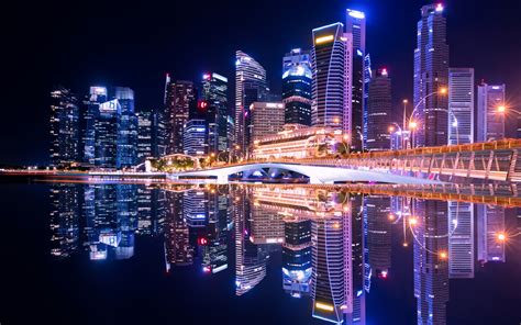 Download 3840x2400 Wallpaper Night Reflections Lights Cityscape 4k