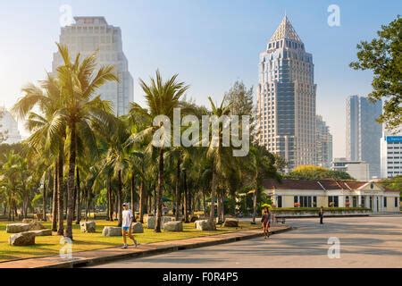 Bangkok City Skyline With Lumpini Park From Top View In Thailand At Sunset Stock Photo Alamy