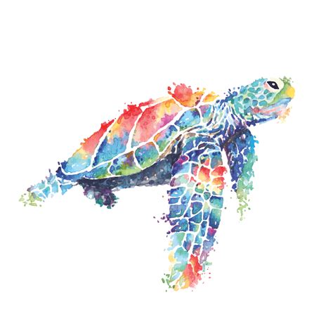 Sea Turtle Painted In Watercolor 700706 Vector Art At Vecteezy
