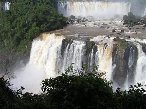 Iguazu Falls On The Brazilian Side Stock Image Image Of Iguazú Side