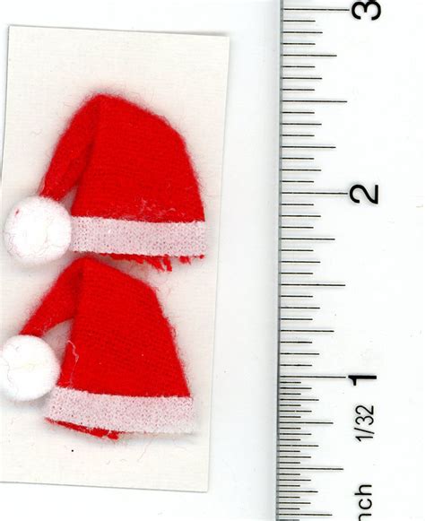 112 Miniature Felt Santa Hats Set Of 2 Ebay