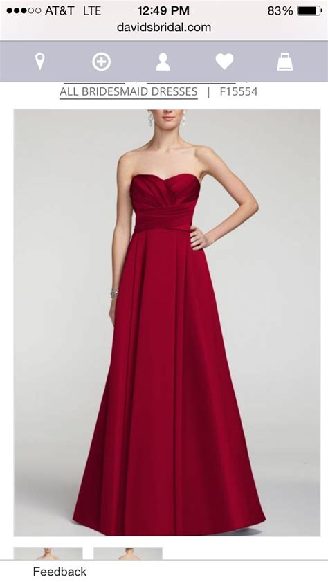 Davids Bridal Red Apple Satin Bridesmaids Dress