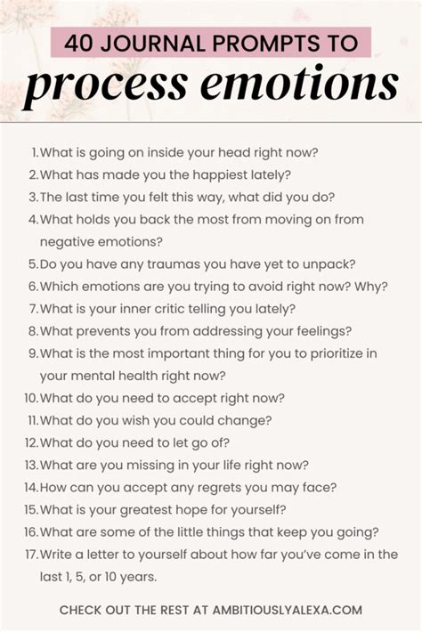 40 Journal Prompts To Help You Process Your Emotions Ambitiously Alexa