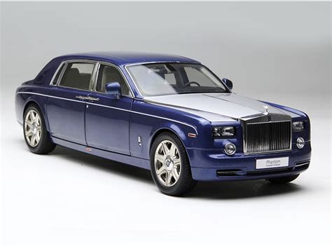 118 Kyosho Rolls Royce Phantom Ewb Blue W Silver Hood Diecast Car