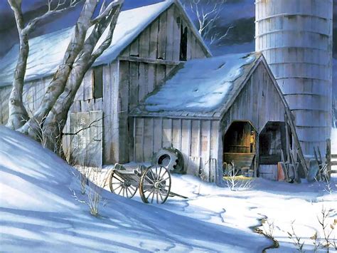 42 Winter Farm Wallpaper