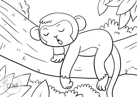 Cute Monkey Coloring Page Free Printable Sheet Diy