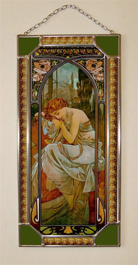 Alphonse Mucha Night Stained Glass And Printing On Canvas Etsy