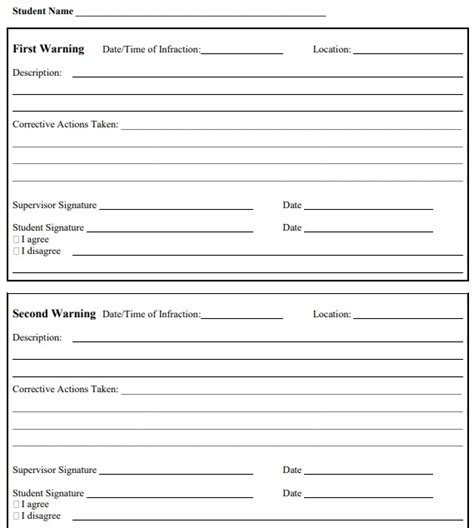 Printable Employee Write Up Form