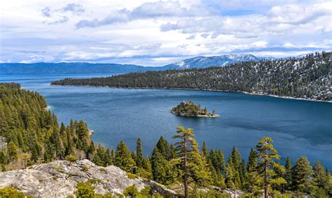 Emerald Bay A Panoramic Overview Of Emerald Bay On A Stormy Spring Day