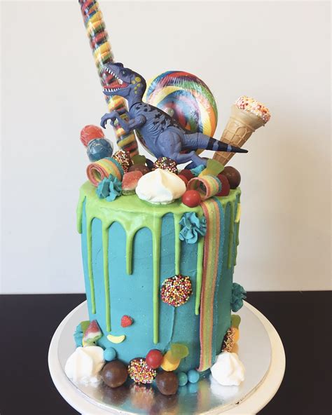 Dinosaur Drip Cake Birthday Cake Kids Cool Birthday Cakes Birthday