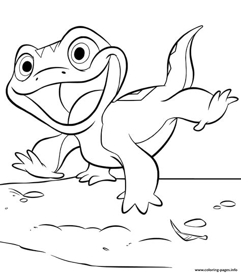 Print Lizard Bruni From Frozen 2 Coloring Pages Frozen Coloring