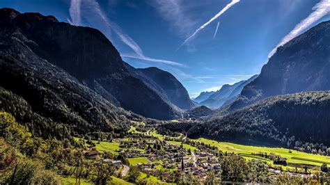 Tyrol Forest Village Landscape Valley Austria Alps Summer