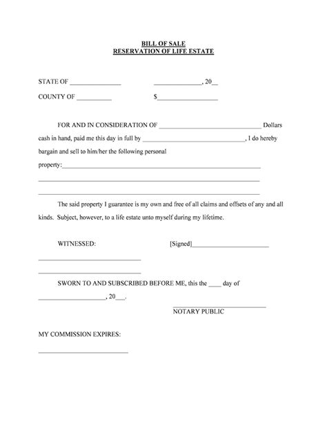 Reservation Of Life Estate Form Fill Out And Sign Printable Pdf