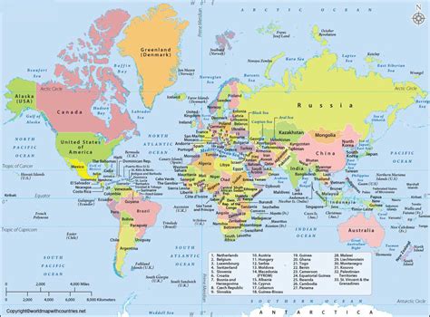 World Map With Countries Names And Continents World Map With Countries
