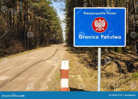 Border Post With The Emblem Of The Poland Stock Photo Image Of Travel