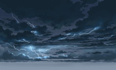 Lightning Nature Clouds Storm Sky Artwork Light Fairytail Hd