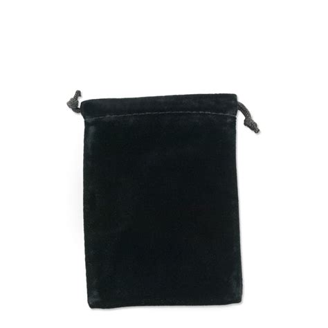 Mini Velvet Drawstring Jewelry Pouch Black Color