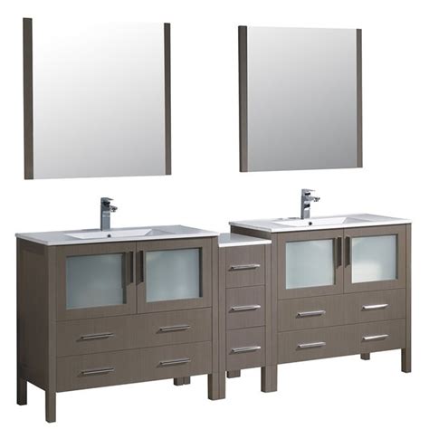 Take a look at our full selection of bathroom base. Fresca Torino 84-inch Grey Oak Modern Double Sink Bathroom ...