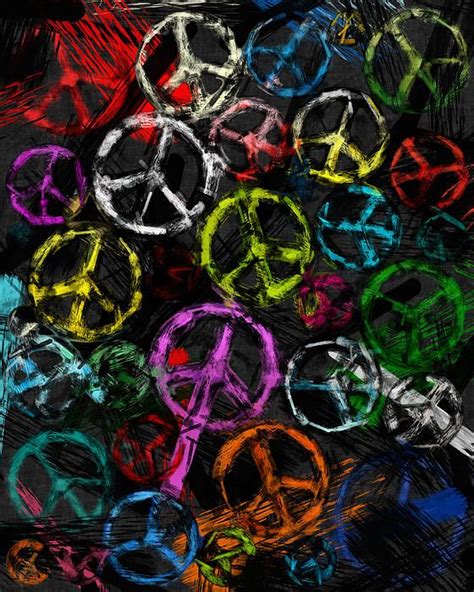 Abstract Peace Signs Collage By David G Paul Peace Sign Art Peace