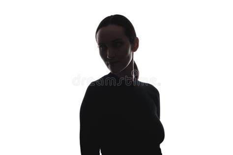 Black And White Silhouette Of Woman Portrait Stock Image Image Of