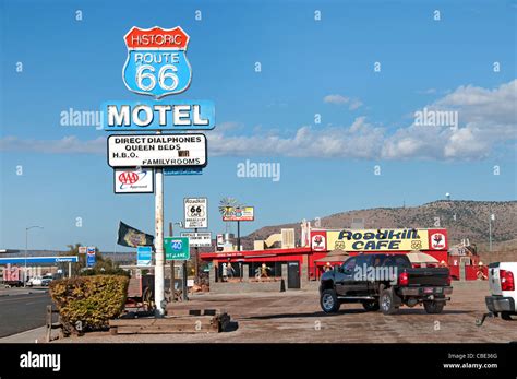Historic Route 66 Traffic Sign National Highway Arizona American Stock