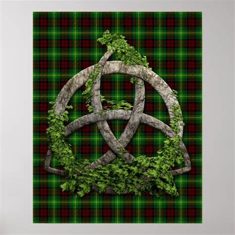 Celtic Trinity Knot And Clan Martin Tartan Poster