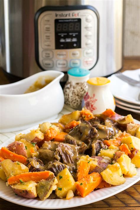 When cooked in a pressure cooker, the instant pot pot roast is moist, tender while retaining the natural nutrients in the ingredients. Instant Pot Old-Fashioned Pot Roast with Video • Bread ...