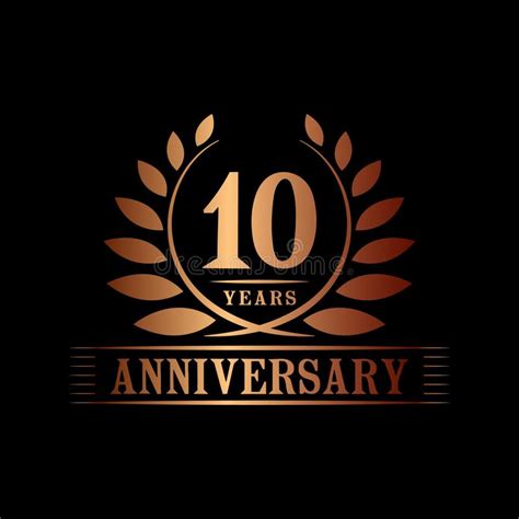 10 Years Anniversary Celebration Logo 10th Anniversary Luxury Design