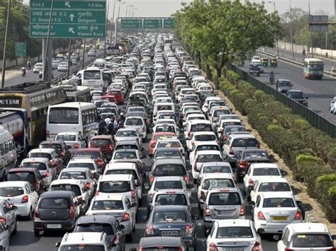 In Pics Traffic Jam On Delhi Gurgaon Border As Cab Drivers Protest