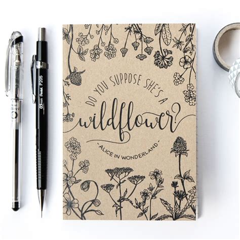 A Little A6 Lined Notebook With A Boho Typographic Design Inspired By
