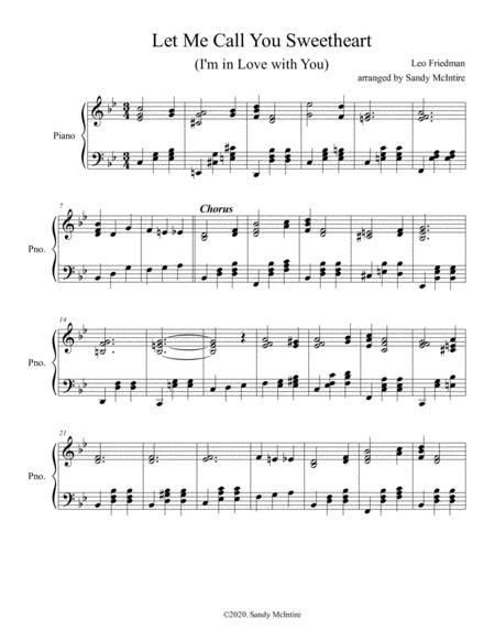 Let Me Call You Sweetheart By Leo Friedman Digital Sheet Music For