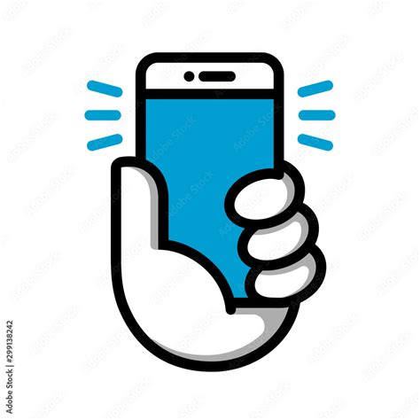 Hand Hold Phone Logotype Hand Hold Smartphone Vector Illustration