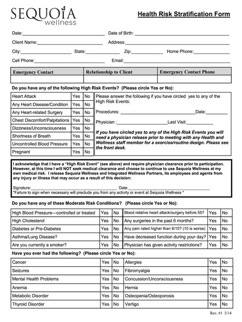 Printable Health Risk Assessment Form Printable Form Templates And