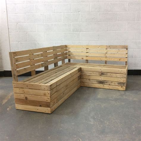 Pallet Wood Corner Bench L Shaped Bench Outside Bench Outdoor