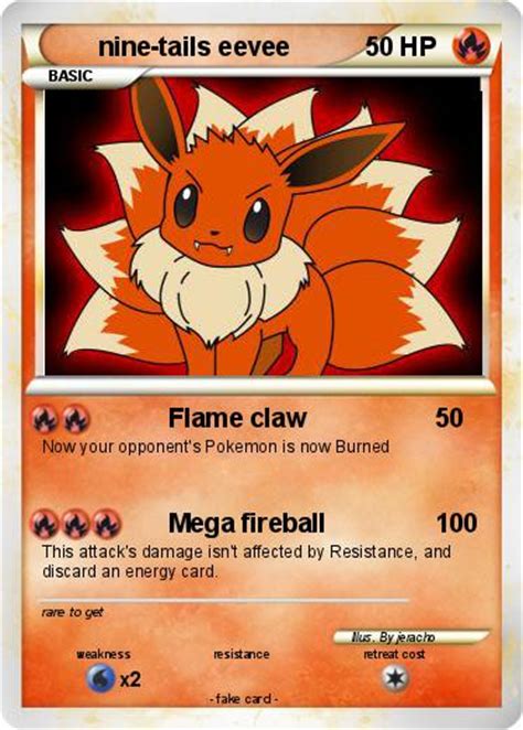 Pokémon Nine Tails Eevee Flame Claw My Pokemon Card