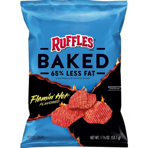 Ruffles Baked Potato Crisps Flamin Hot Flavored Chips Crisps Pretzels Roths