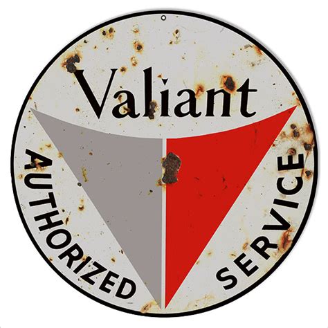 Reproduction Valiant Service Sign 14 Round Reproduction Vintage Signs