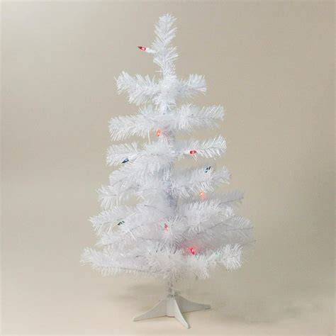 2 X 12 Pre Lit Slim White Tinsel Artificial Christmas Tree Multi