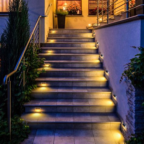 Buy Dbf 30 Led Solar Step Lights Outdoor 6 Pack Warm White Stainless