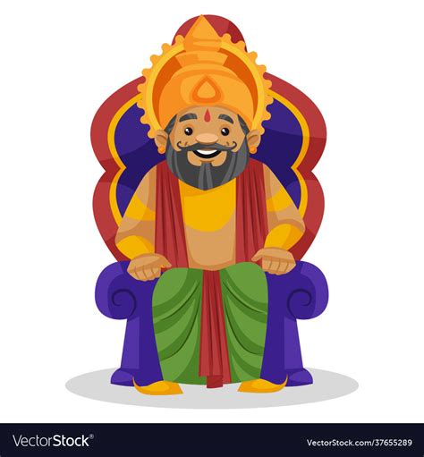 King Dasaratha Cartoon Character Royalty Free Vector Image
