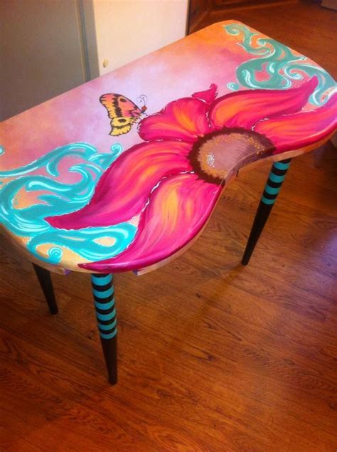 Custom Painted Table Had A Lot Of Fun Creating This Unique Hand