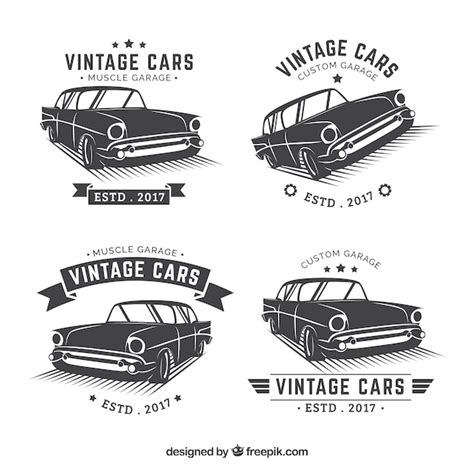 Vintage Car Logo Collection Free Vector