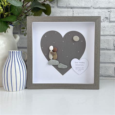 Wedding Pebble Art Wedding Pebble Picture Personalised Etsy